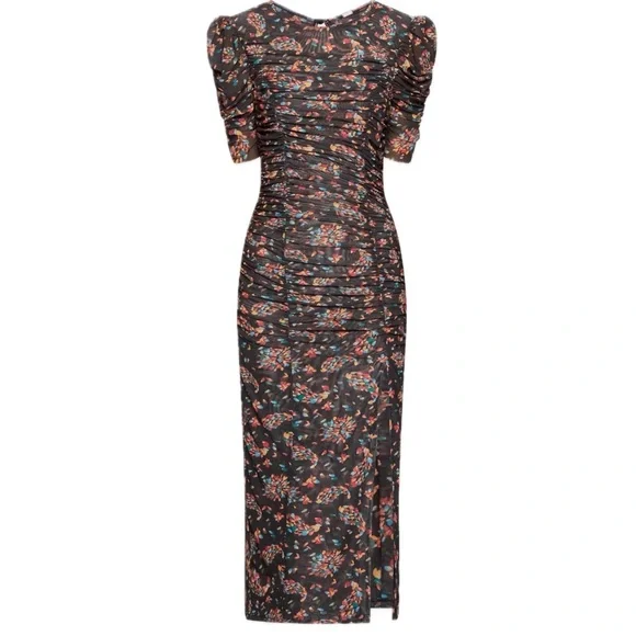 Free People | Briella Ruched Printed Midi Dress NWT - Picture 3 of 15
